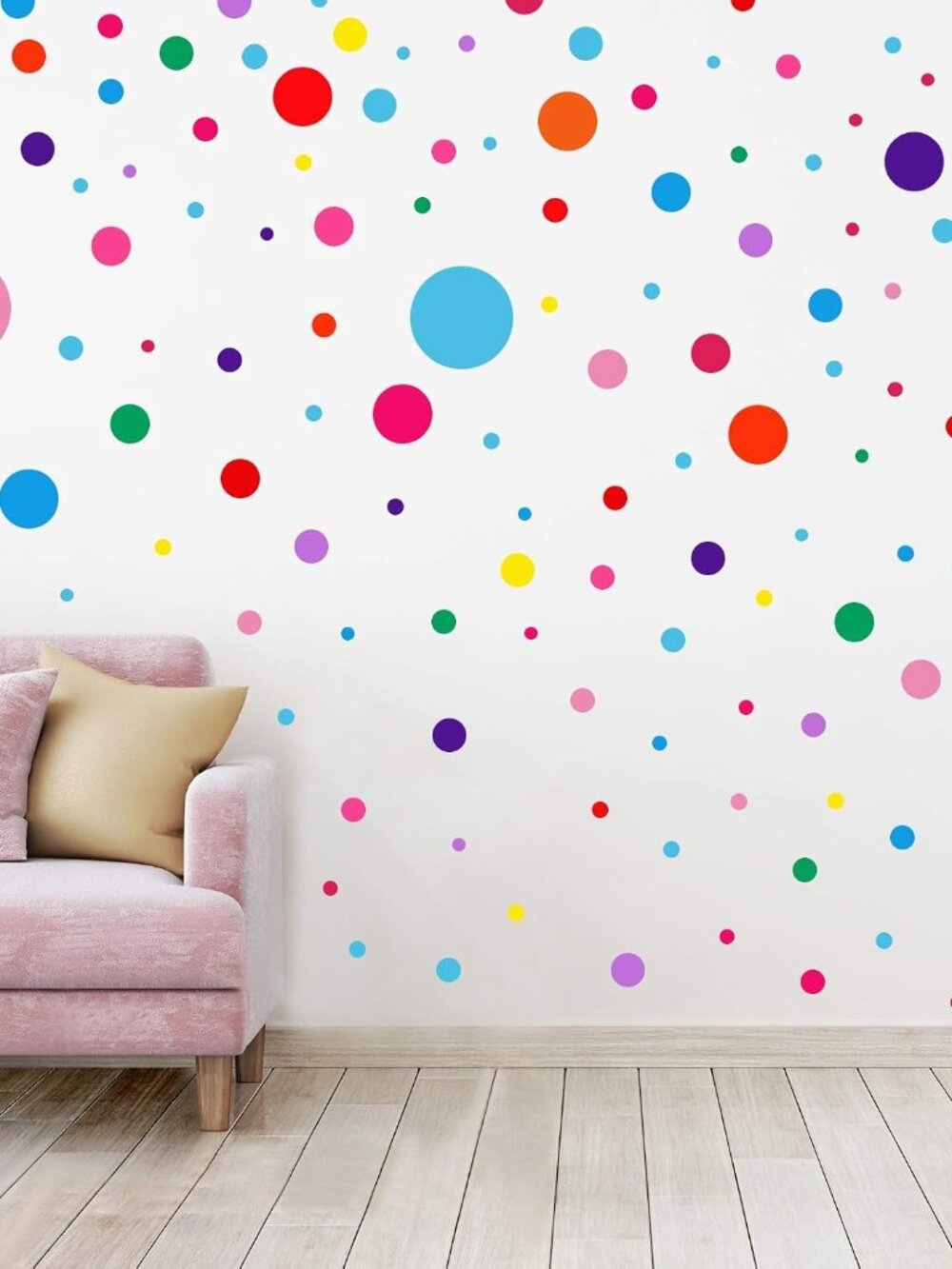 264 Pcs Polka Dot Kids Wall Decals for Classroom